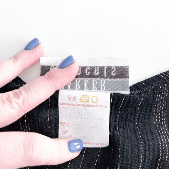 Career Elements Women's Striped Sleeveless Blouse Top Black Gold Size 26 Plus - Picture 5 of 7